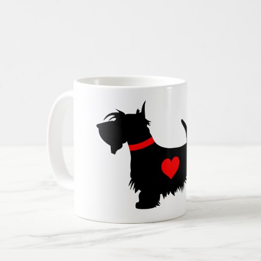 Scottiehundeherz-Tasse Kaffeetasse (Vorderseite Links)