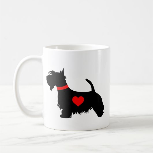 Scottiehundeherz-Tasse - stellen Sie beide Seiten Kaffeetasse (Links)