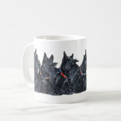 Scotties All in einer Reihe Kaffeetasse (Vorderseite Links)