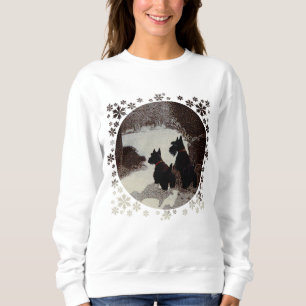 Scotties in surrealer Winternacht Sweatshirt