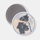 Scotties Lighting Candles Magnet (Vorderseite/Rückseite)