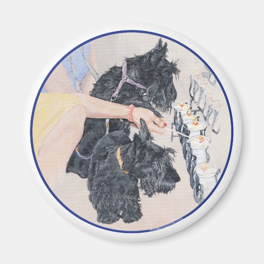 Scotties Lighting Candles Magnet (Vorne)