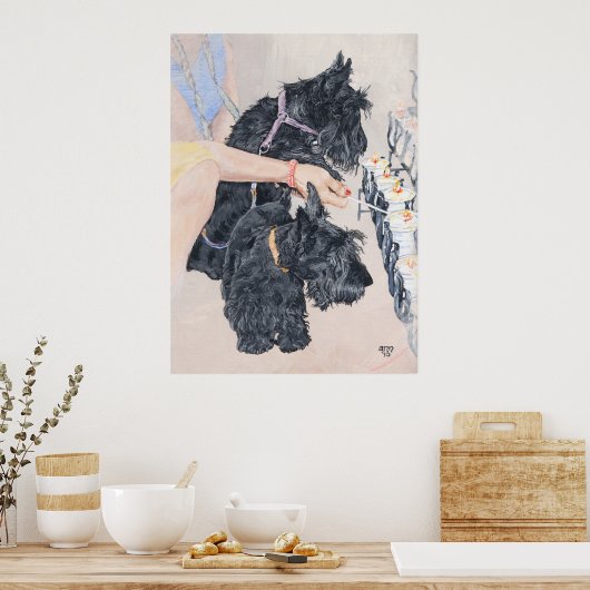 Scotties Lighting Candles Poster (Küche)