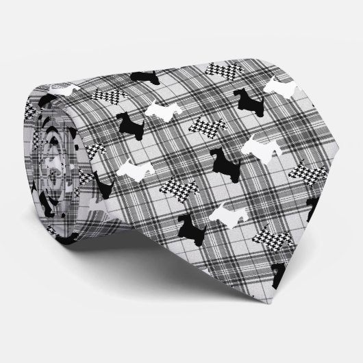 Scotties und graues kariertes krawatte (Gerollt)