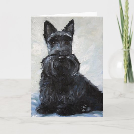 ScottieScottish Terrier - blauer Junge Karte (Vorderseite)
