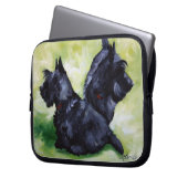 Scottiescottish-Terrier-Hundelaptop-Kasten Laptopschutzhülle (Vorderseite Links)