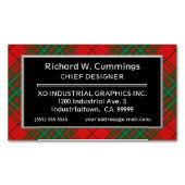 Scottish Accent Clan Cumming Red Tartan Magnetische Visitenkarte (Vorderseite)