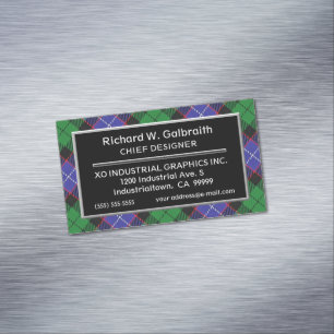 Scottish Accent Clan Galbraith Tartan Magnetische Visitenkarte