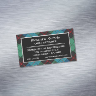 Scottish Accent Clan Guthrie Tartan Magnetische Visitenkarte