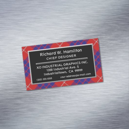 Scottish Accent Clan Hamilton Tartan Magnetische Visitenkarte (Beispiel)