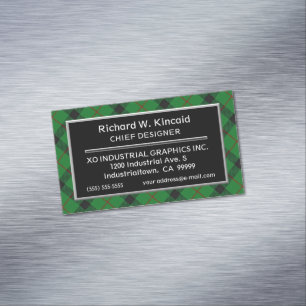Scottish Accent Clan Kincaid Tartan Magnetische Visitenkarte