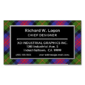 Scottish Accent Clan Logan Tartan Magnetische Visitenkarte (Vorderseite)