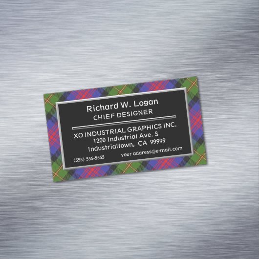 Scottish Accent Clan Logan Tartan Magnetische Visitenkarte (Beispiel)
