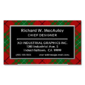 Scottish Accent Clan MacAulay Tartan Magnetische Visitenkarte (Vorderseite)