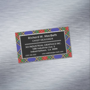 Scottish Accent Clan MacBeth Tartan Magnetische Visitenkarte