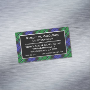 Scottish Accent Clan MacCallum Tartan Magnetische Visitenkarte
