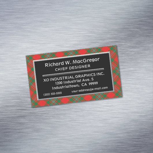 Scottish Accent Clan MacGregor Gregor Tartan Magnetische Visitenkarte (Beispiel)