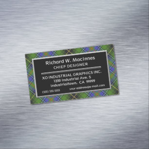 Scottish Accent Clan MacInnes Tartan Magnetische Visitenkarte