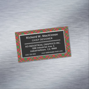Scottish Accent Clan MacKinnon Tartan Magnetische Visitenkarte