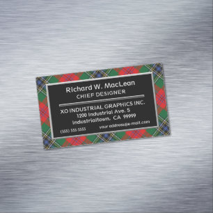 Scottish Accent Clan MacLean Tartan Magnetische Visitenkarte