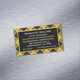Scottish Accent Clan MacLeod Tartan Magnetische Visitenkarte
