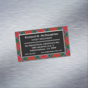 Scottish Accent Clan MacNaughton MacNachtan Tartan Magnetische Visitenkarte