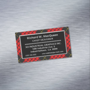 Scottish Accent Clan MacQueen Tartan Magnetische Visitenkarte