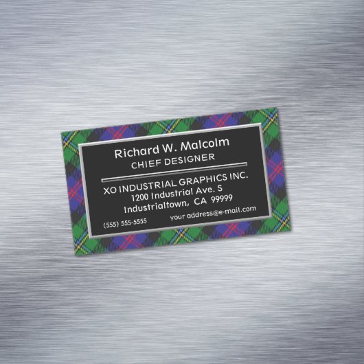 Scottish Accent Clan Malcolm Tartan Magnetische Visitenkarte (Beispiel)