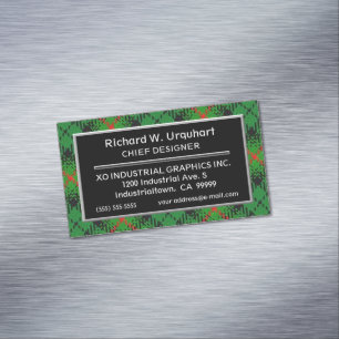 Scottish Accent Clan Urquhart Tartan Magnetische Visitenkarte