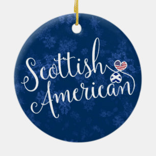 Scottish American Entwined Hearts Decoration Keramikornament