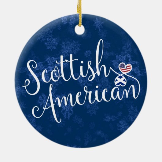 Scottish American Entwined Hearts Decoration Keramikornament (Hinten)