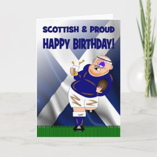 Scottish and Proud Beer Rugby Birthday Card Karte