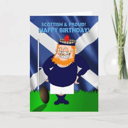 Scottish and Proud Rugby Birthday Card Karte (Vorderseite)