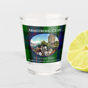 Scottish Armstrong Clan Gilnockie Painting Tartan Schnapsglas