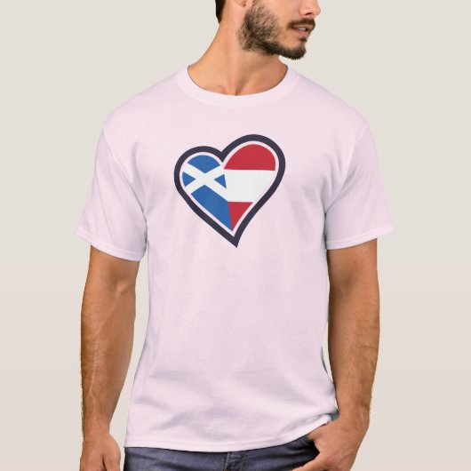 Scottish Austrian Heart – Love Scotland & Austria T-Shirt (Vorderseite)