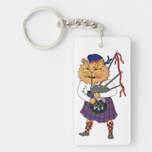 Scottish Bagpipe Cat Louis Wain Schlüsselanhänger