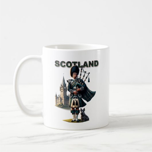 Scottish Bagpipe mit Scottish Terrier Kaffeetasse (Links)