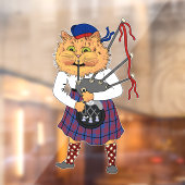 Scottish Bagpipe Playing Cat Fensteraufkleber (Blatt 2)