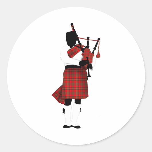 Scottish Bagpipe Runder Aufkleber (Vorderseite)
