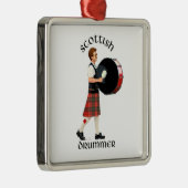Scottish Base Drummer Silbernes Ornament (Rechts)