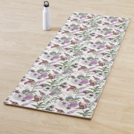 Scottish Bird Flowers and Thistle Yogamatte