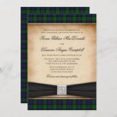 Scottish Black Watch Tartan Wedding Einladung (Vorne/Hinten)
