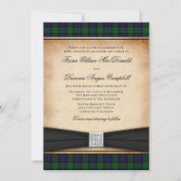 Scottish Black Watch Tartan Wedding Einladung
