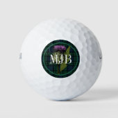 Scottish Black Watch TartanThistle Monogram Golfball (Vorderseite)