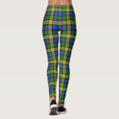 Scottish Blast Blue Green Yellow Tartan Kariert Leggings (Rückseite)