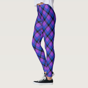 Scottish Blast Lila Blue und Black Tartan Kariert Leggings