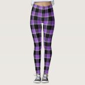 Scottish Blast Lila und Black Tartan Kariert Leggings (Vorderseite)