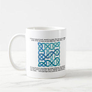 Scottish Blessing Calligraphy mit keltischem Knot Kaffeetasse