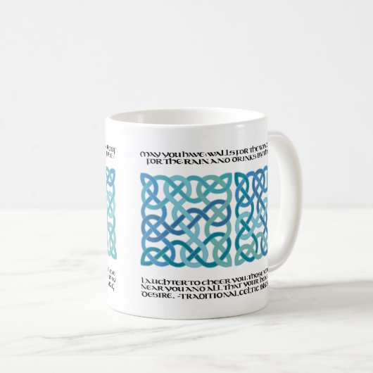 Scottish Blessing Calligraphy with Celtic Knots Kaffeetasse (VorderseiteRechts)
