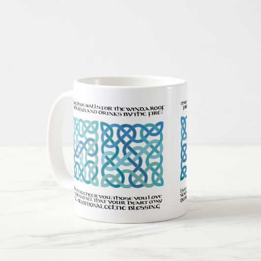 Scottish Blessing Calligraphy with Celtic Knots Kaffeetasse (Vorderseite Links)